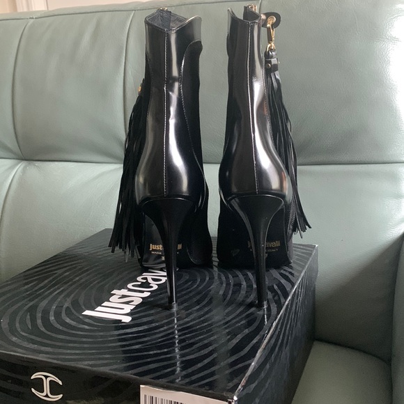 Just Cavalli Paneled Leather and Suede Boots - Picture 8 of 16